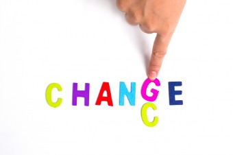 The word "change" highlighted, conveying a message of evolution and progress.