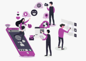 People communicating with each other using a smartphone, showcasing modern connectivity and interaction.