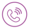 graphic of a purple phone in a purple circle