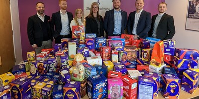 a collection of Easter eggs for a charity collection for a children's charity