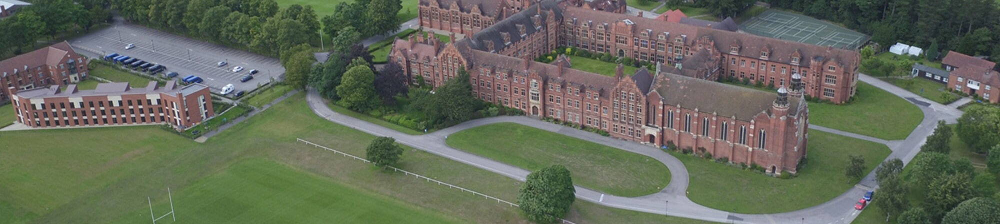 Ariel view of Worksop College, a British co-educational private school for pupils aged 11 to 18, in Worksop.
